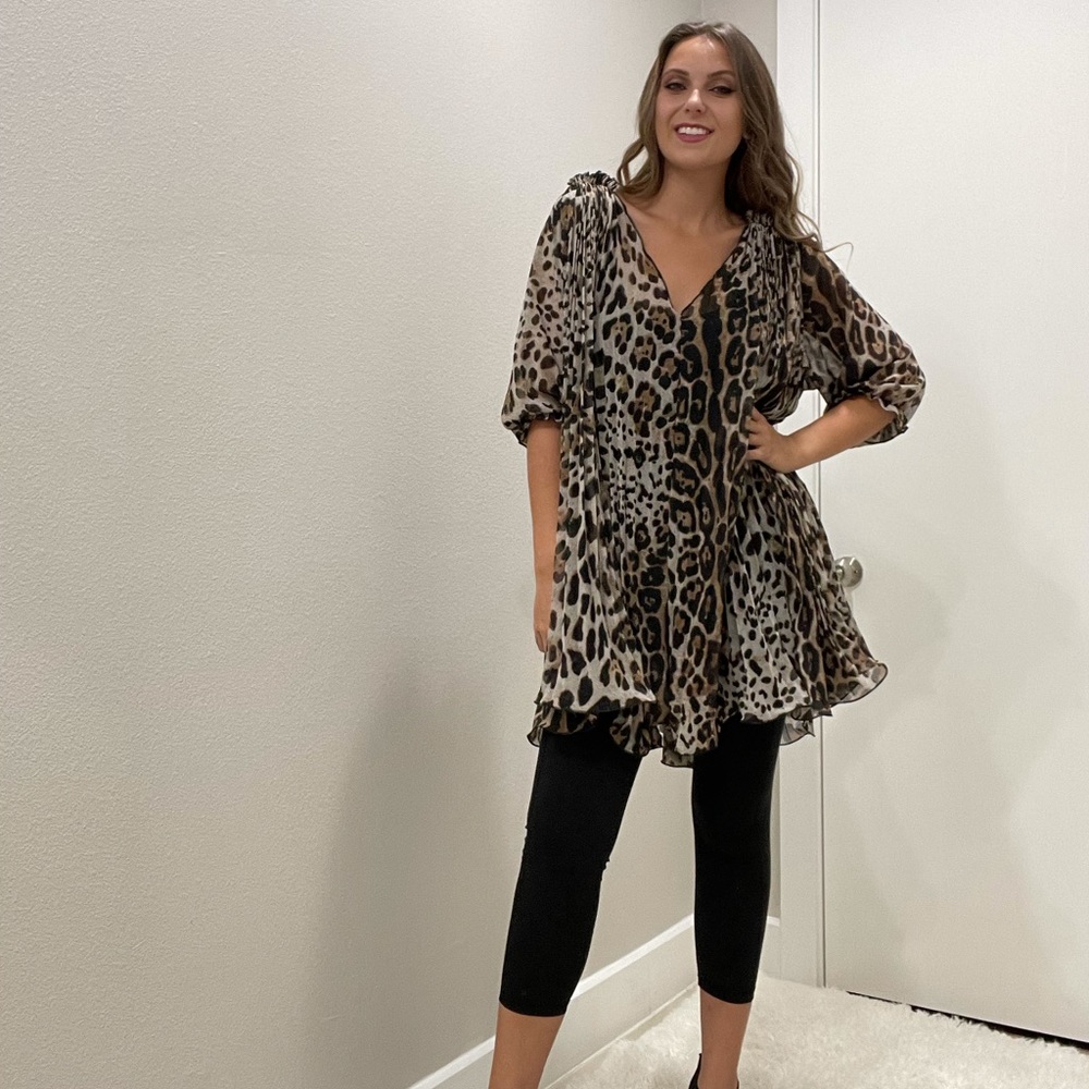 Leopard Print Sheer Tunic